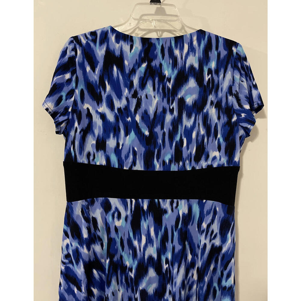 Kathy Roberts Womens Size 14 Blue Short-Sleeved Vneck Knee-Length Dress! A2083 - Picture 6 of 6